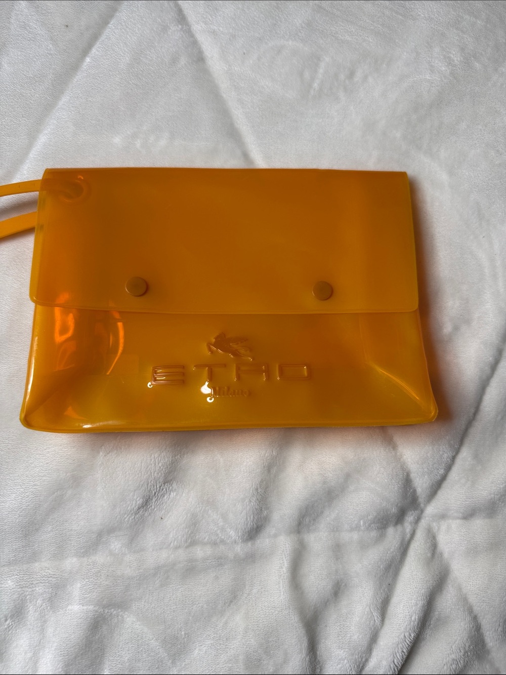 Etro Orange Transparent PVC Toiletry Pouch